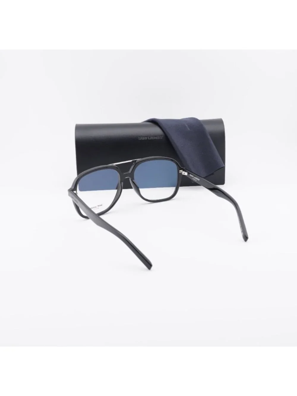 Saint Laurent SL545 OPT 001 Eyeglasses Shiny Black 58mm Square Frame